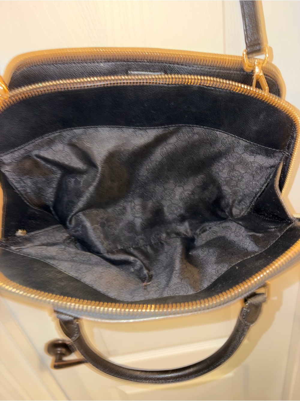 Michael Kors Black Leather Satchel with Gold Hardware - Picture 6 of 14